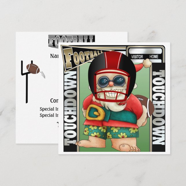 Football Santa Einladung (Vorne/Hinten)