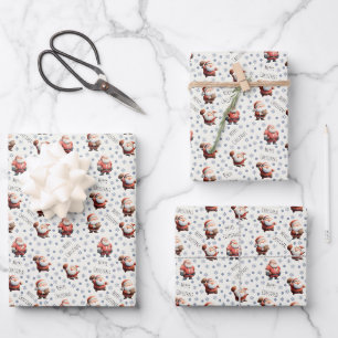 Football Santa on Ivory Geschenkpapier Set