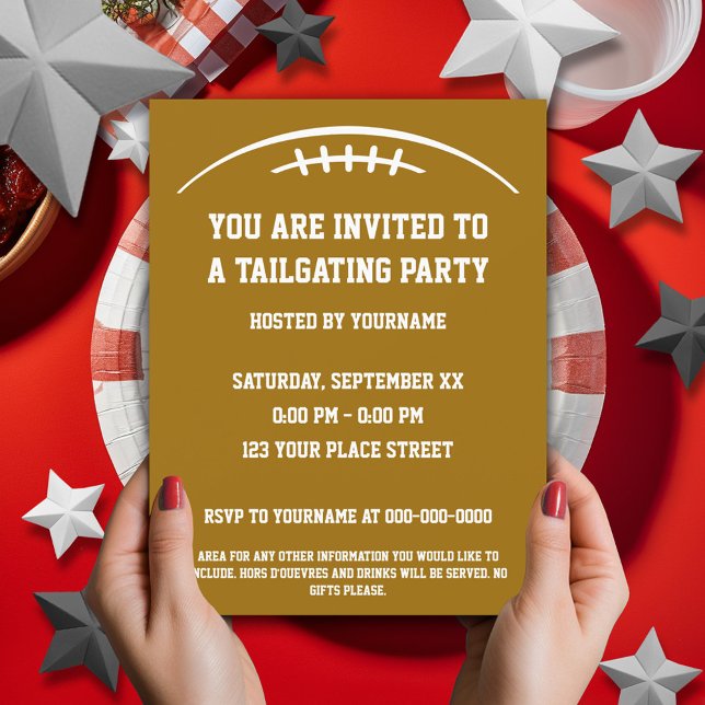 Football Schneiden Party Einladung (Tailgating Party Invitation)