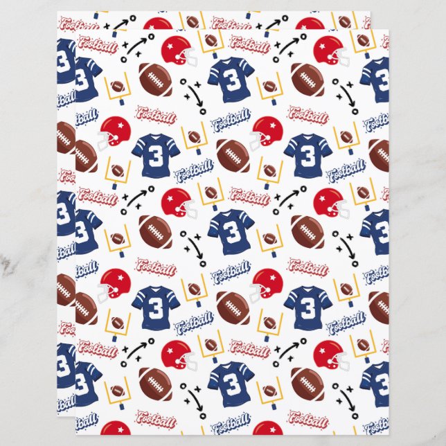 Football Scrapbook Paper (Vorne/Hinten)