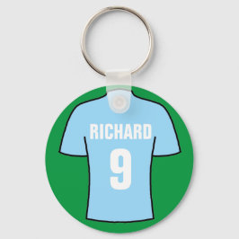 Football Shirt Design in Himblau. Schlüsselanhänge Schlüsselanhänger
