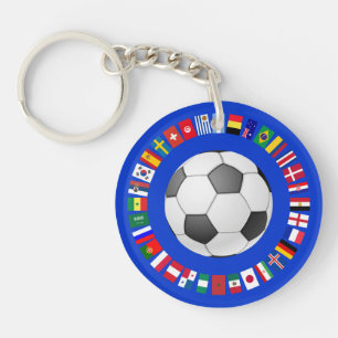 FOOTBALL SOCCER 2018 TEAM FLAGS SYMBOL CIRCLE SCHLÜSSELANHÄNGER