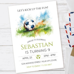 Football Soccer Anniversaire Fête Invitation