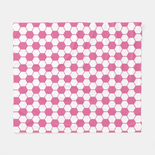 Football / Soccer Ball Texture Pattern - Pink Tone Fleecedecke (Vorderseite (Horizontal))