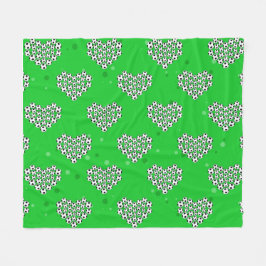Football / Soccer - Balls In Heart Shape Pattern Fleecedecke