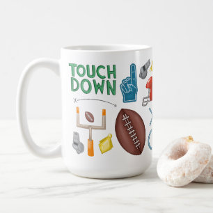 Football-Sonntag-Morgen-Tasse Spiel-Tag-Touchdown- Kaffeetasse
