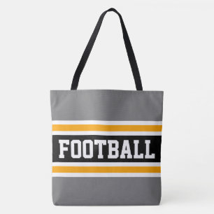 FOOTBALL Spaß Athletik Grau Schwarz Orange Streife Tasche