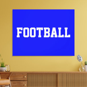 FOOTBALL Spaß Fetter Sportlicher Weißer Text Auf K Leinwanddruck
