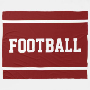 FOOTBALL Spaß Tiefrotes Sportliches Weißes Text St Fleecedecke