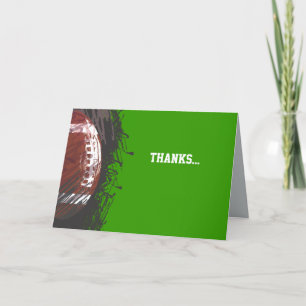 Football Splatter Bar Bat Mitzvah Thank You Card Dankeskarte