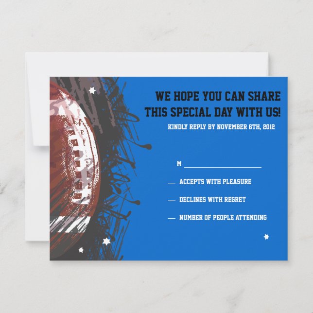 Football Splatter Bar Mitzvah Carte de réponse (Devant)
