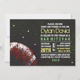 FOOTBALL SPLATTER Bar Mitzvah Invitation Invitatio