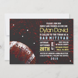 FOOTBALL SPLATTER Bar Mitzvah Invitation Invitatio