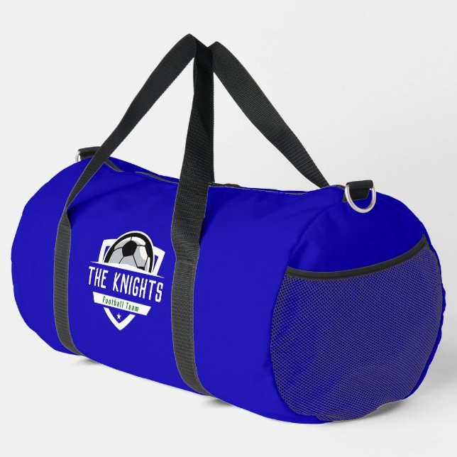 Football Sport Royal Blue Duffle Bag (Rechte Ecke)