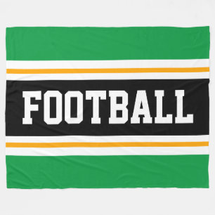 FOOTBALL Sportlich Helles Grün Schwarz Orange Stre Fleecedecke