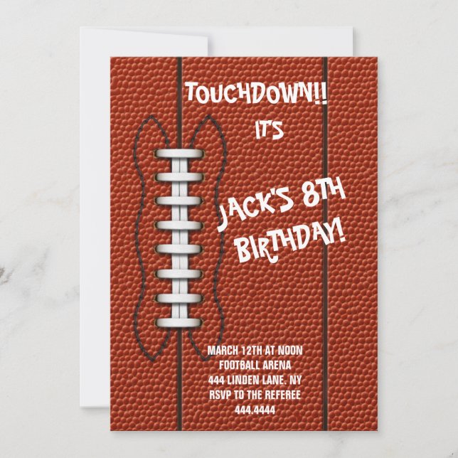 Football Sports Anniversaire Fête Invitation (Devant)