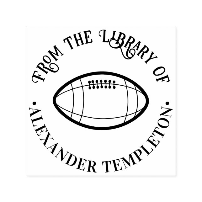 Football Sports "From the Library" Buchname Permastempel (Design)