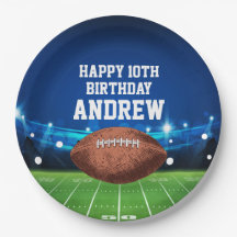 Football Sports Happy Birthday Paper Plates