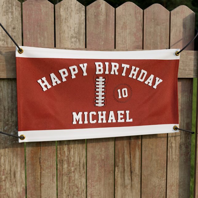 Football Sports Party Boys Anniversaire Bannière (Perfect banner for kids sports themed party. Just add your name and number)