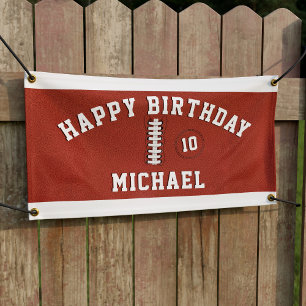 Football Sports Party Name and Age Kindergeburtsta Banner
