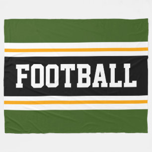 FOOTBALL Sporty Bold Schwarz-weiße Streifen Fleecedecke