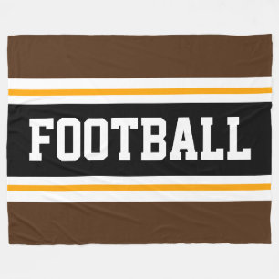 FOOTBALL Sporty Brown Schwarz-weiß Racing Streifen Fleecedecke