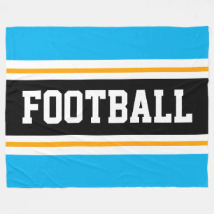 FOOTBALL Sporty Sky Schwarz-weiße Streifen Fleecedecke