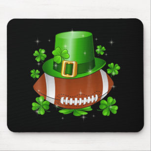 Football St Patricks Day Leprechaun Kleeblatt Boys Mousepad