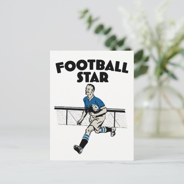 Football Star Feiertagspostkarte (Stehend Vorderseite)