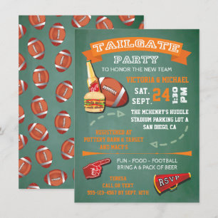 Football Tailgate Party Invitation de tableau de b
