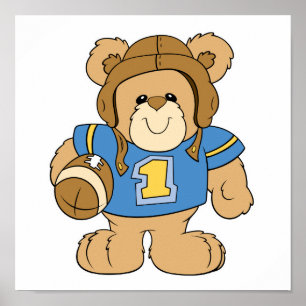 Football Teddy Bären Design Poster
