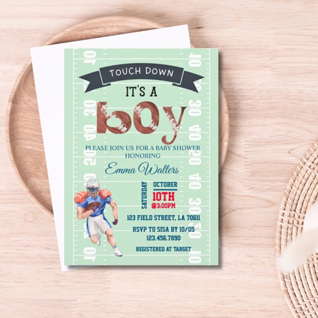 Football Thème Baby shower Invitation (Créateur téléchargé)