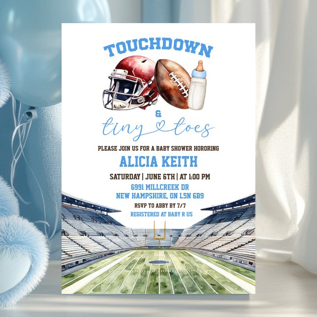 Football Theme Boy Baby Shower Einladung (Von Creator hochgeladen)