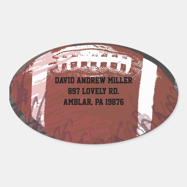 Football Thème Invitation Retour Adresse Sticker (Devant)