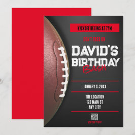 Football Theme QR Code Birthday Invitation Einladung