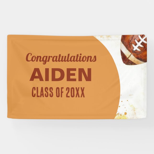 Football Themed Graduation Party Banner (Horizontal)