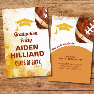 Football Themed Graduation Party Flyer