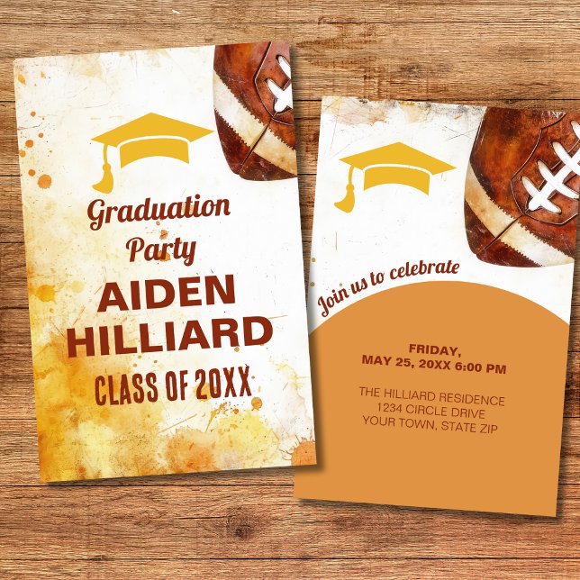 Football Themed Graduation Party Flyer (Von Creator hochgeladen)