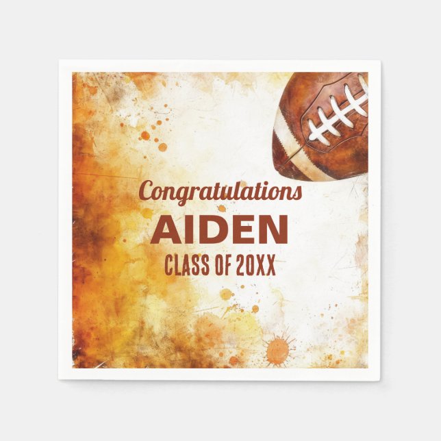 Football Themed Graduation Party Serviette (Vorderseite)