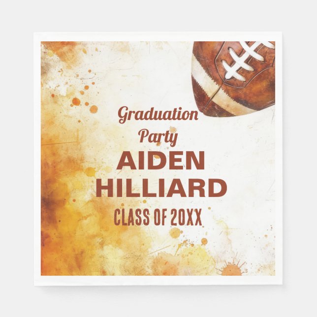 Football Themed Graduation Party Serviette (Vorderseite)
