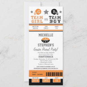 Football Ticket Gender Reveal Baby Shower Einladung