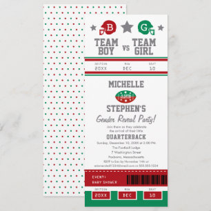 Football Ticket Gender Reveal Baby Shower Einladung