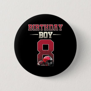 Football Touchdown 8. Geburtstag 8-jährig Bereit T Button