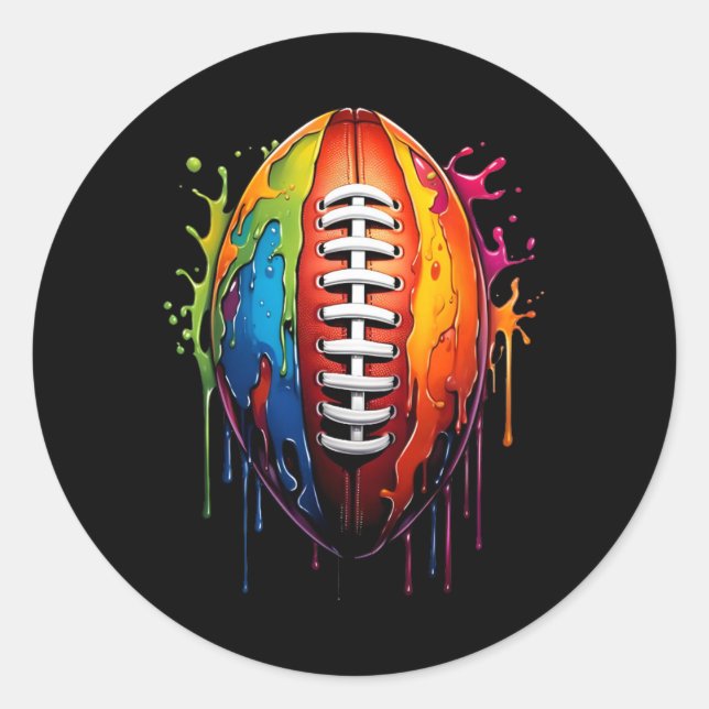 Football Tropfen Grafik Sportball Ball Player Boy  Runder Aufkleber (Vorderseite)