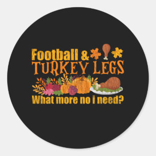 Football Turkey Legs Family Matching Thanksgiving Runder Aufkleber