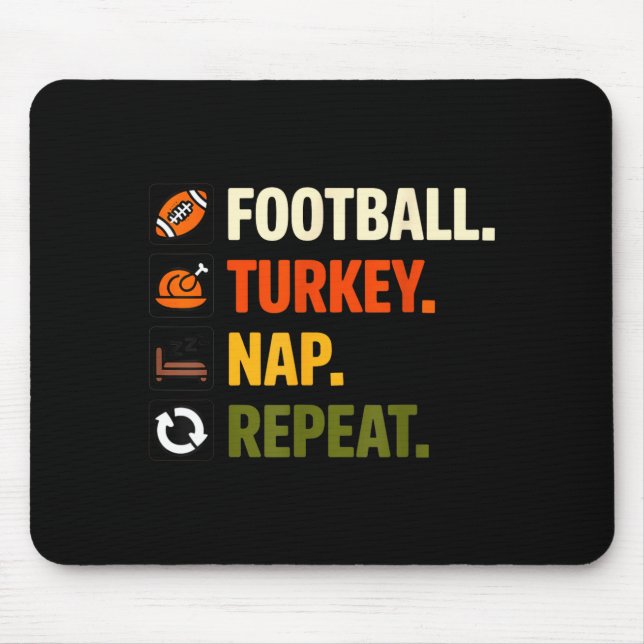 Football Turkey Thanksgiving For Kids Boys Men  Mousepad (Vorne)