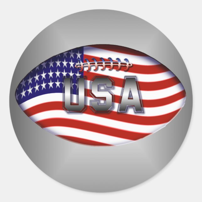 Football USA Flag Runder Aufkleber (Vorderseite)