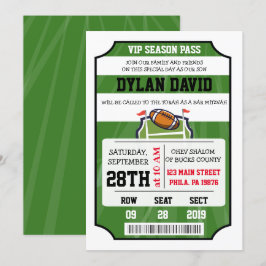 FOOTBALL VIP TICKET Bar Bat Mitzvah Einladung