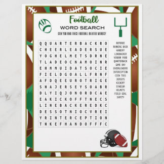Football Word Search Football Party Spiel für Kind Briefbogen