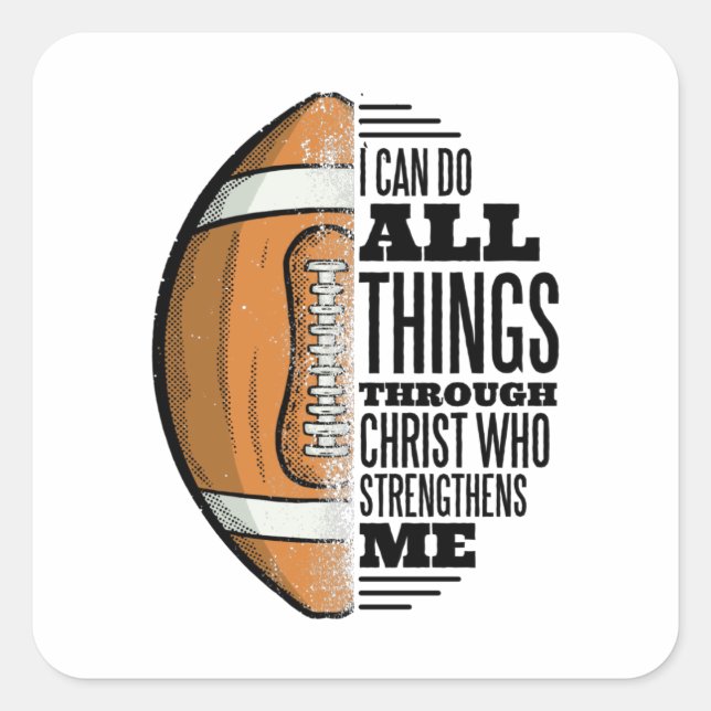 Footballer Christ Faith Jesus Quadratischer Aufkleber (Vorderseite)